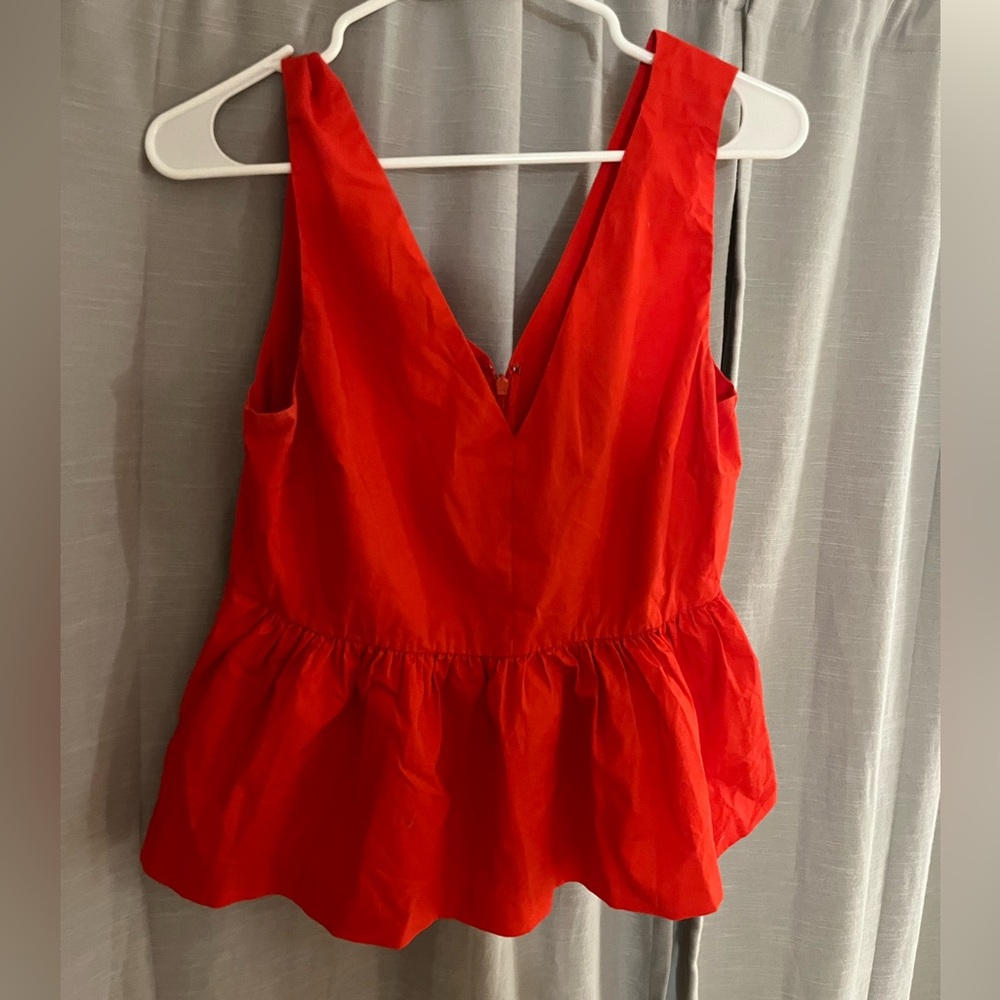J.Crew Red Peplum Top